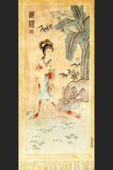 Vintage Chinese silk wall hanging